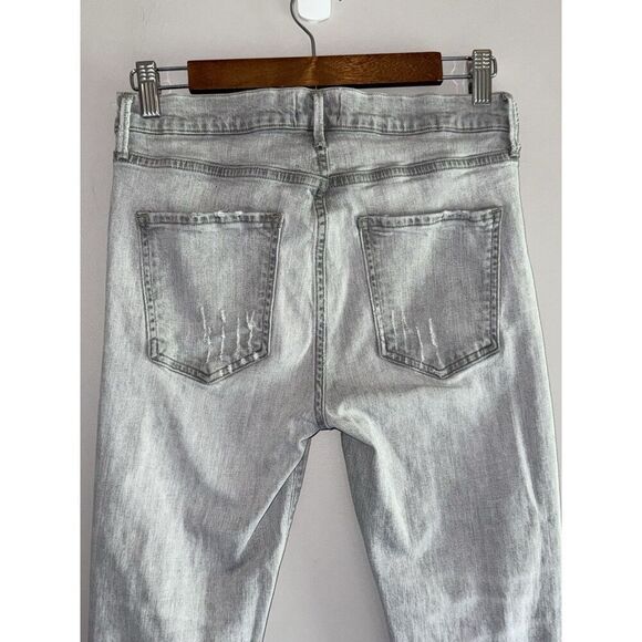 Agolde Sophie Hi Rise Crop Skinny Jeans Gray Denim Distressed Stretch Ankle 28 - Picture 8 of 16